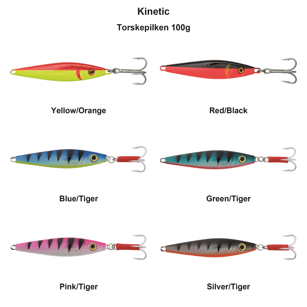 Farveoversigt – Kinetic Torskepilken 100g