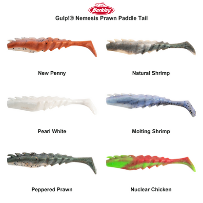 Farveoversigt – Berkley Gulp!® Nemesis Prawn Paddle Tail