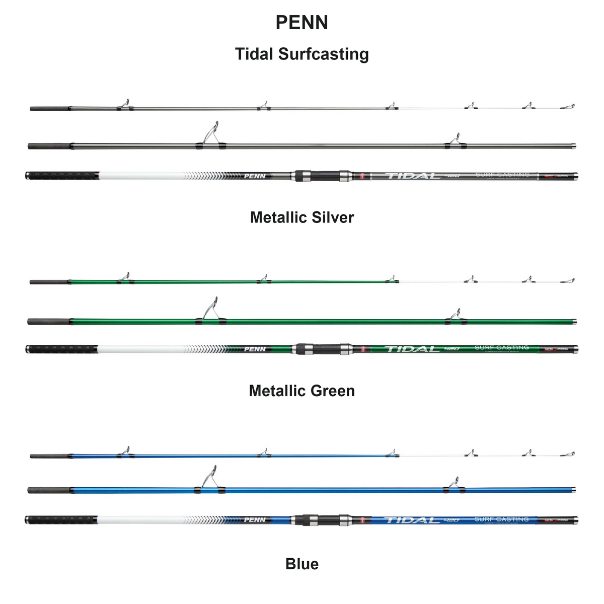 Farveoversigt – PENN Tidal Surfcasting