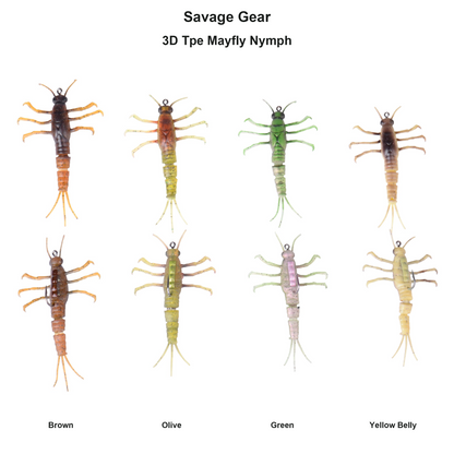 Farveoversigt – Savage Gear 3D Tpe Mayfly Nymph