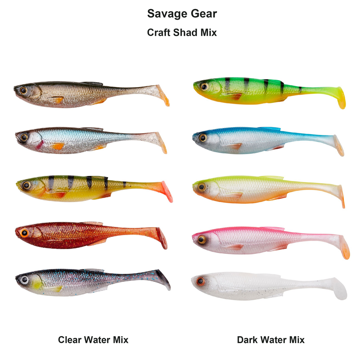 Farveoversigt – Savage Gear Craft Shad Mix