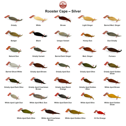 Farveoversigt – Whiting Rooster Cape – Silver