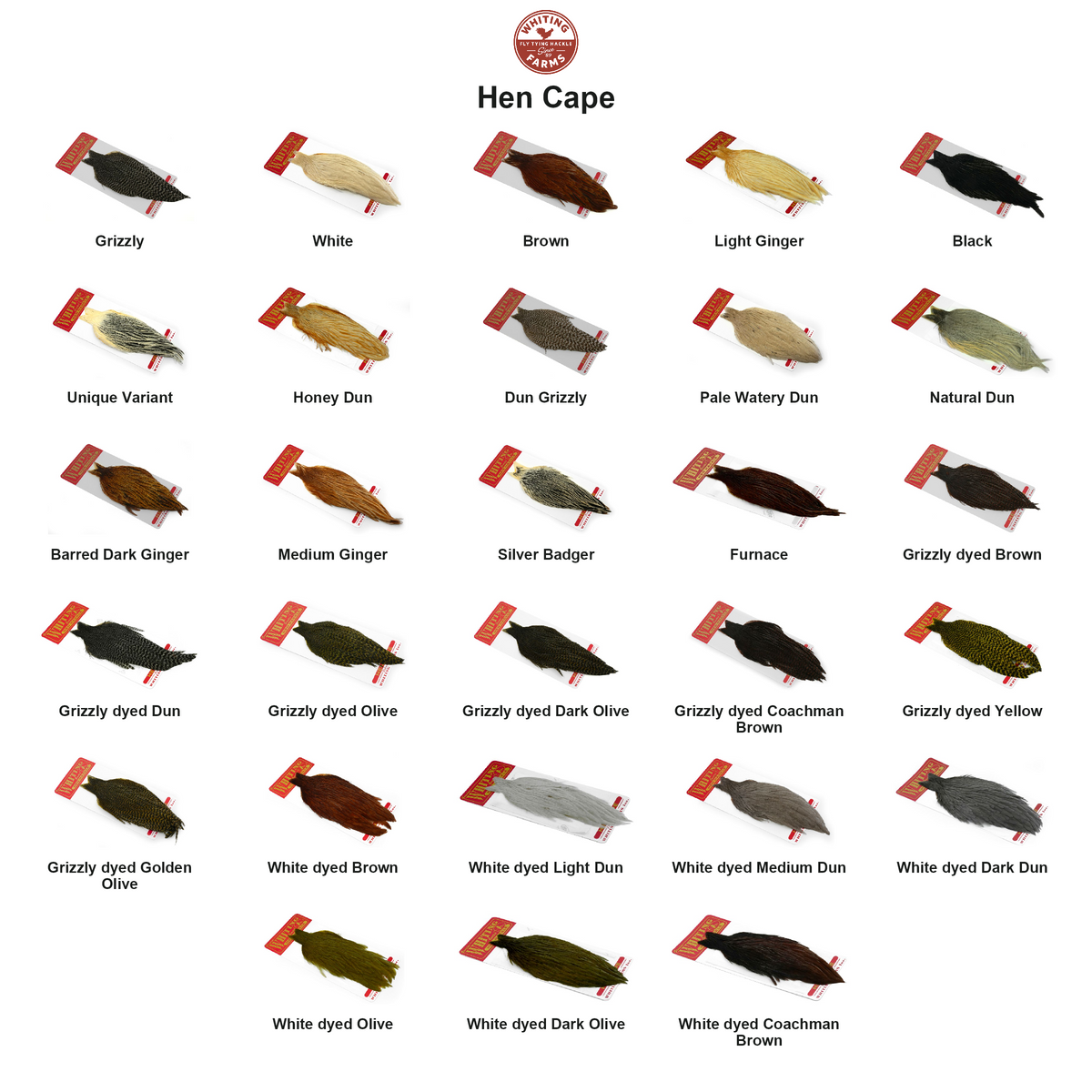 Farveoversigt – Whiting Hen Cape