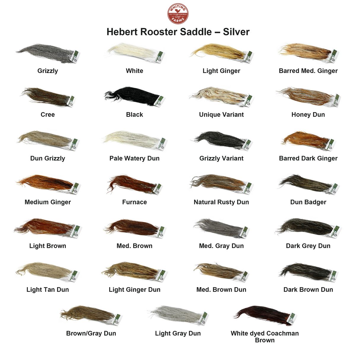 Farveoversigt – Whiting Hebert Rooster Saddle – Silver