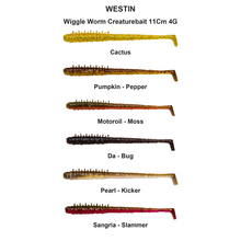 Farveoversigt – Wiggle Worm Creaturebait 11Cm 4G
