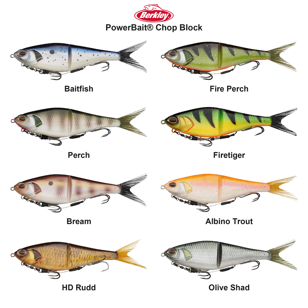 Farveoversigt – Berkley PowerBait® Chop Block